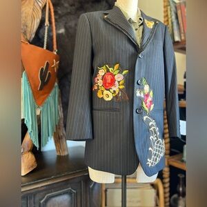 Bespoke Dirty Mojave Blazer embroidered patchwork western Cowgirl boho style ￼